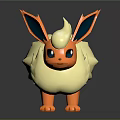 Eevee Pokemon Character With Orange Fur Large Ears And Fluffy Tail Standing Pose